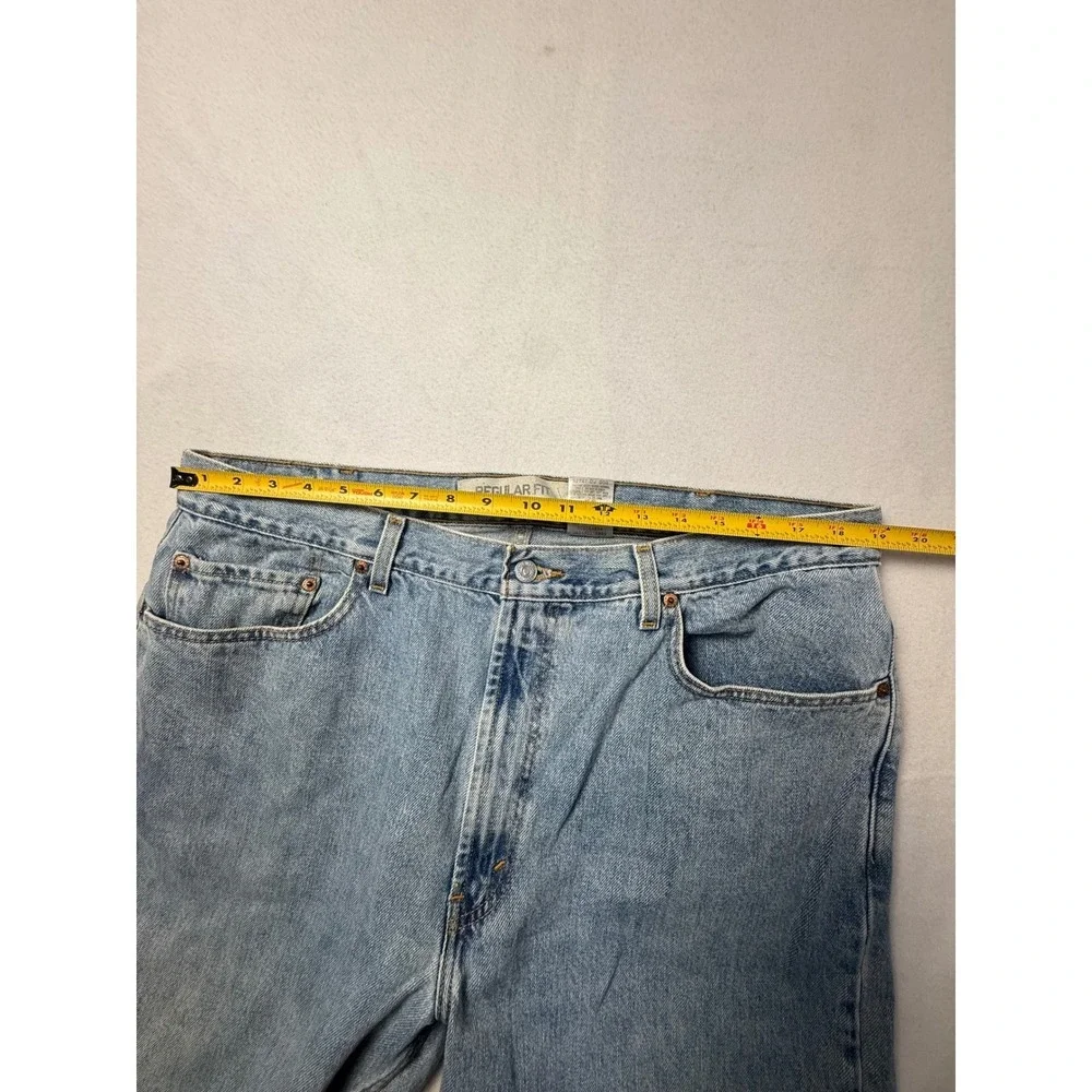 Levis 505 Regular Fit Jeans Mens 40x30 Light Wash Blue Straight‎ Leg Denim